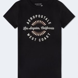 Aeropostale Los Angeles Foil Graphic Tee - Black Fox