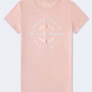 Aeropostale Los Angeles Foil Graphic Tee - Island Guava