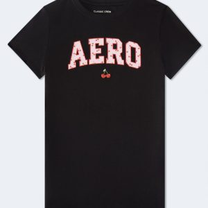 Aero Cherry Logo Appliqué Graphic Tee - Black Fox