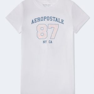 Aeropostale 87 Floral Foil Graphic Tee - Bleach