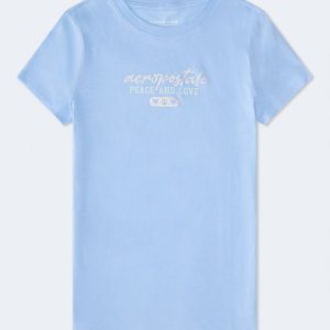 Aeropostale Peace And Love Foil Graphic Tee - Atlantic Deep