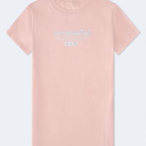 Aeropostale Peace And Love Foil Graphic Tee - Island Guava