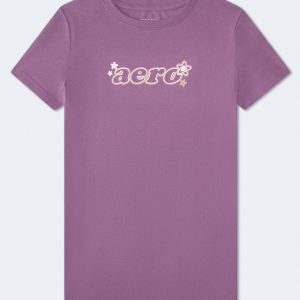 Aero Floral Logo Graphic Tee - Lilac Fields