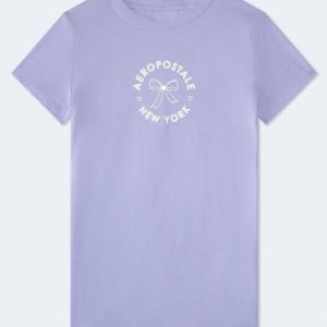 Aeropostale Circle Bow Foil Graphic Tee - Sweet Lavender