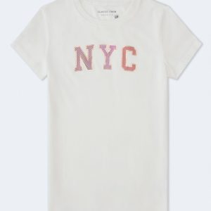 Mixed NYC Foil Graphic Tee - Cream