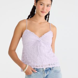 Floral Lace V-Neck Cami - Lilac Holiday