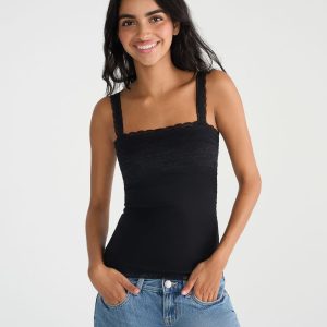Lace Square-Neck Cami - Black Fox