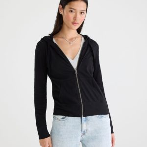 Lightweight Full-Zip Hoodie - Black Fox