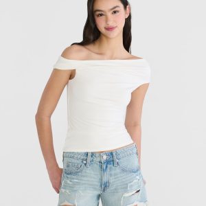 Solid Asymmetrical Top - Cream