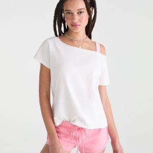 Seriously Soft Off-The-Shoulder Vintage Fit Tee - Cream