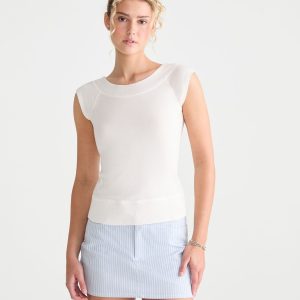 Seriously Soft Wide-Neck Raglan Tee - Cream
