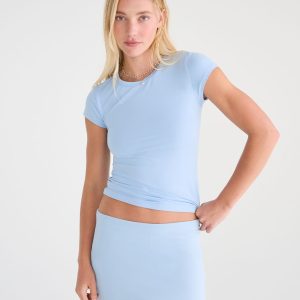 Buttery Soft Crew Tee - Skylark Blue