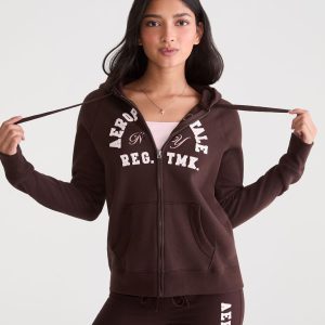 Aeropostale NY Full-Zip Hoodie - Biscuit