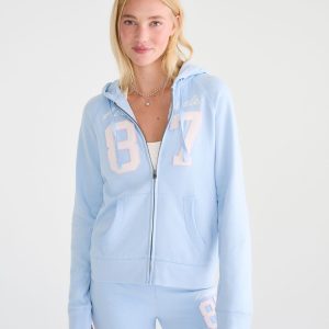 Aeropostale 87 Full-Zip Hoodie - Dreamy Blue