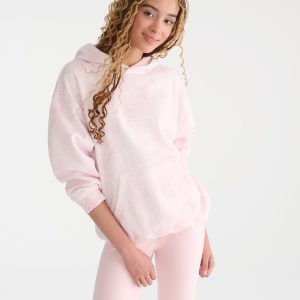 Cloud Soft Forest Camo Oversized Pullover Hoodie - Peach Whip