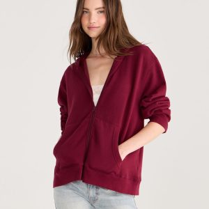 Cloud Soft Oversized Full-Zip Hoodie - Classic Auburn