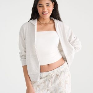 Cloud Soft Full-Zip Hoodie - Lightest Heather Grey