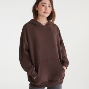 Cloud Soft Oversized Pullover Hoodie - Jaspe Muted Ebony