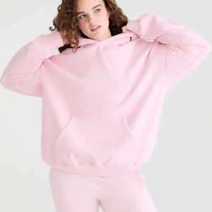 Cloud Soft Oversized Pullover Hoodie - Mermaid Pink