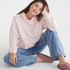 Cloud Soft Oversized Pullover Hoodie - Peach Whip