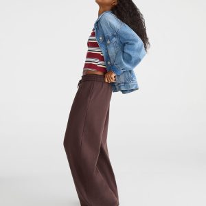 Cloud Soft Mid-Rise Wide Leg Sweatpants - Jaspe Muted Ebony