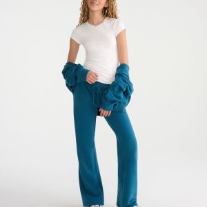 Cloud Soft High-Waisted Bootcut Sweatpants - Aruba Teal