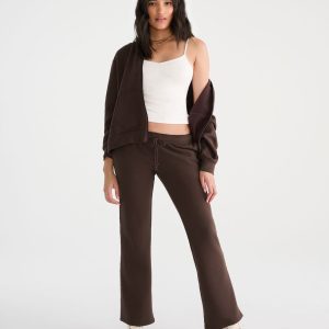Cloud Soft High-Waisted Bootcut Sweatpants - Jaspe Muted Ebony