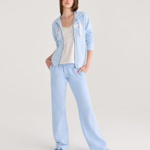 Cloud Soft High-Waisted Bootcut Sweatpants - Skylark Blue