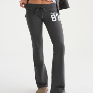 Aeropostale 87 Fit & Flare Sweatpants - Charcoal Heather Grey