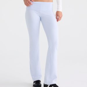 Déjà For Aero Gold Coast Rhinestone Low-Rise Fold-Over Flare Pants - Blue