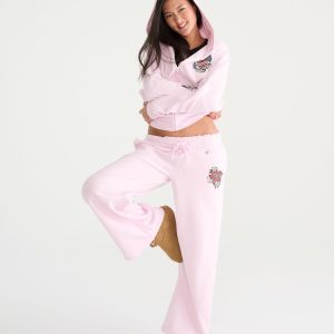 Déjà For Aero Gold Coast 1987 Mid-Rise Wide Leg Sweatpants - Pink