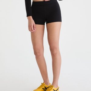 High-Rise Booty Shorts - Black Fox