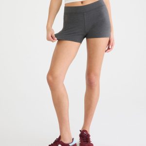 High-Rise Booty Shorts - Charcoal Heather Grey