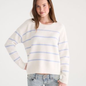Small Stripe Crew Sweater - Cream