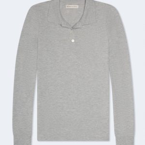 Long Sleeve Uniform Piqué Polo - Light Heather Grey