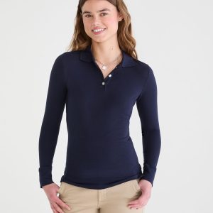 Long Sleeve Uniform Piqué Polo - Classic Navy