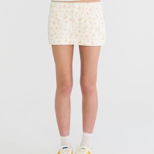 Twill Cargo Low-Rise Mini Skirt - Cream