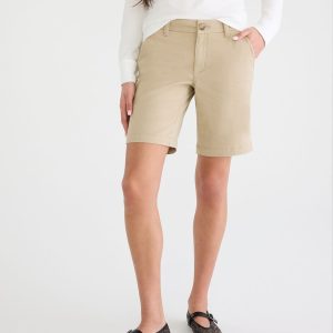 Low-Rise Uniform Bermuda Shorts - Summer Tan