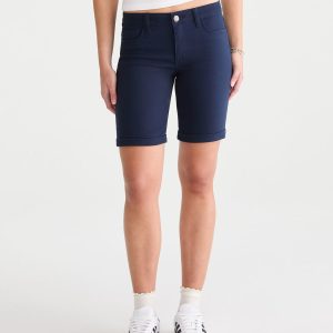Mid-Rise Uniform Bermuda Shorts - Navy Prep