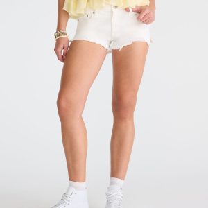 Vintage Low-Rise Denim Shorty Shorts - Bleach