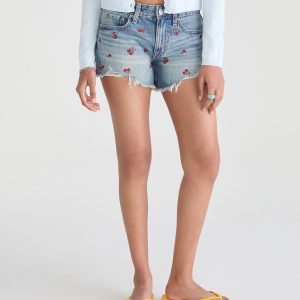 Low-Rise Baggy Denim Shorts 4" - Medium Wash