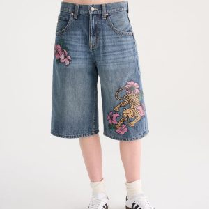 Déjà For Aero Low-Rise Denim Skater Shorts - Medium Wash