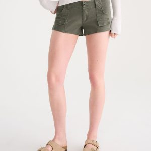 Super Low-Rise Utility Shorts - Olive Cloud