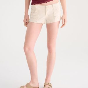 Super Low-Rise Utility Shorts - Soft Cream