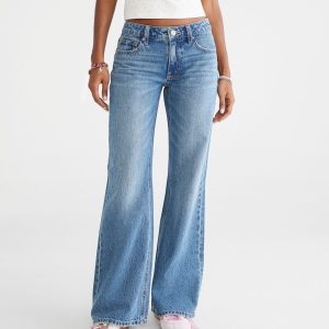 Low-Rise Baggy Flare Jean - Medium Wash
