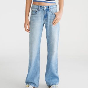 Low-Rise Baggy Flare Jean - Light Wash