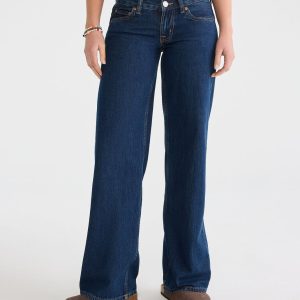 Super Low-Rise Baggy Wide Leg Jean - Dark Wash
