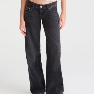 Super Low-Rise Baggy Wide Leg Jean - Black