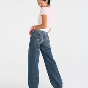 Super Low-Rise Baggy Wide Leg Star Jean - Dark Wash