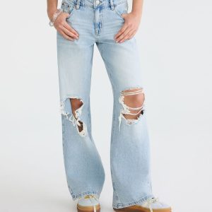 Low-Rise Baggy Wide Leg Jean - Light Wash